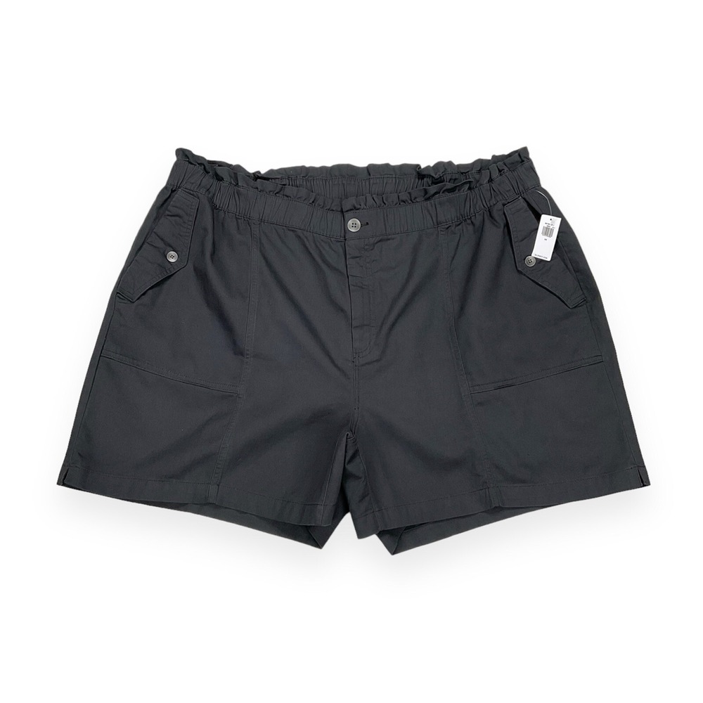 Old‎ Navy Shorts Womens Size 3X Charcoal Gray Chino Casual Elastic Waist NWT